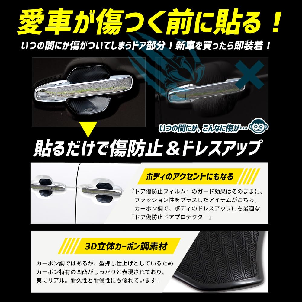 YOURS Custom JF5 JF6 New Model Compatible Door Scratch Prevention Door Protector Set NBOX Door Handle Door Handle Custom Parts Accessories Dress Up