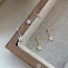 Sterling Silver Water Drop Flower Zircon Stud Earrings: Korean Style Light Luxury Design for Women