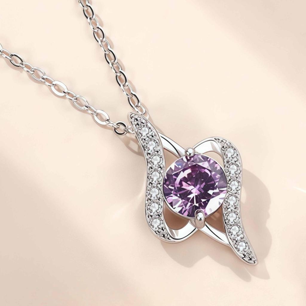 Hot Selling Stylish S925 Silver Rhodium-Plated Waterdrop Shape Pendant Necklace Zircon Trendy for Weddings Parties for Gift