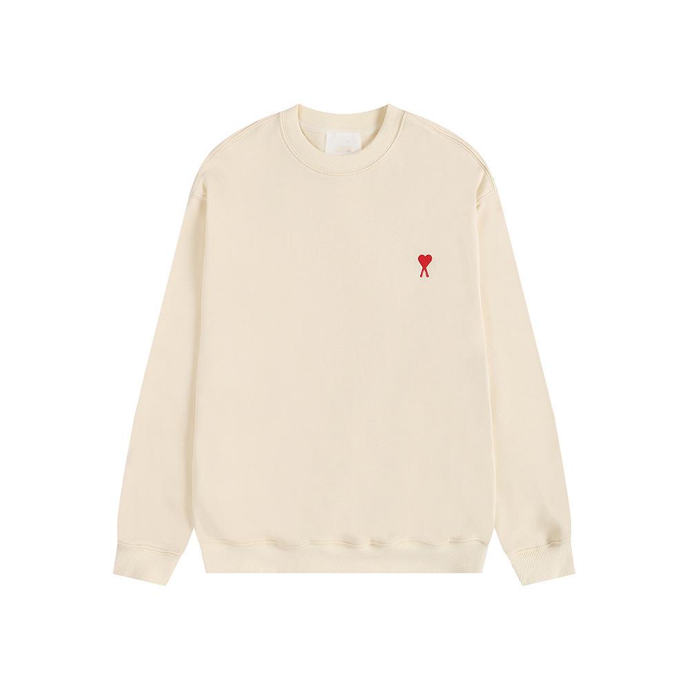 Sweatshirt Unisexe AMI ANCIENT en Coton avec Petite Broderie Cœur - Style Automne/Hiver, Col Rond, Coupe Ample, Décontracté.
