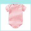 Ensfarvet Bomulls Baby Jumpsuit Romper For Vår Og Sommer