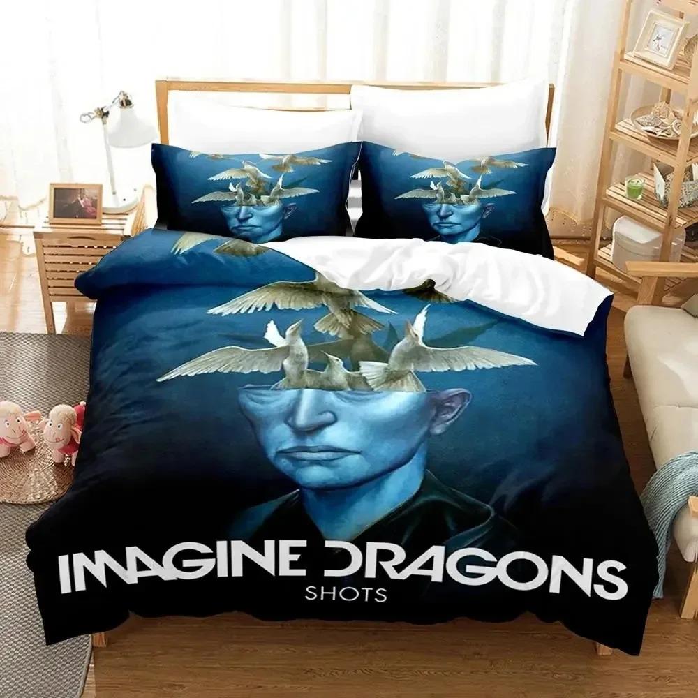 3D Print Imagine Dragons Album Cover Bedding Set Duvet Cover Bed Set Quilt Cover Pillowcase Comforter King Queen Size Boys Adult