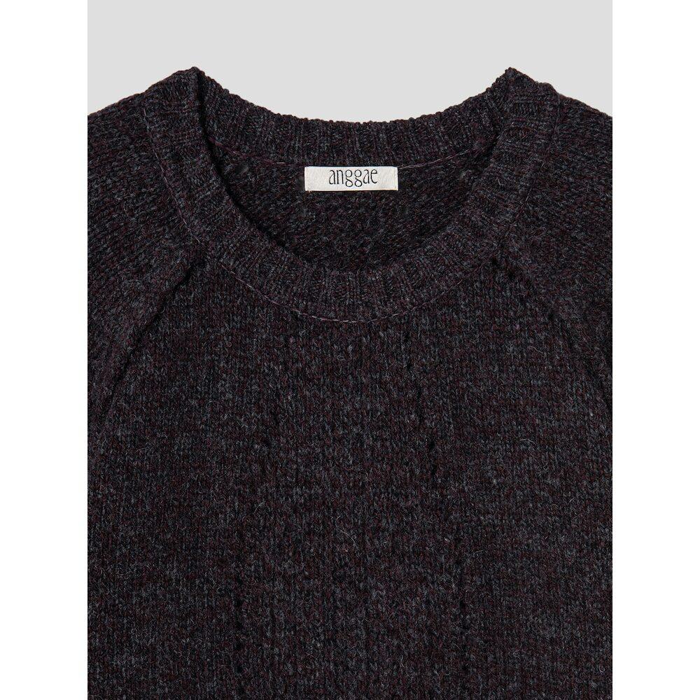 Anggae Wilted Knit Pullover Brown
