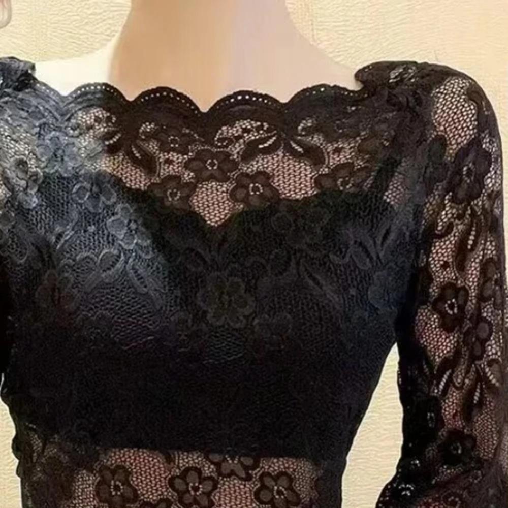 Eleganckie Koszulki Damskie Krótkie z Kołnierzykiem Jednosłownym Przezroczyste z Haftem Krótki Rękaw Koronkowy Sweterek Góra Letnia
