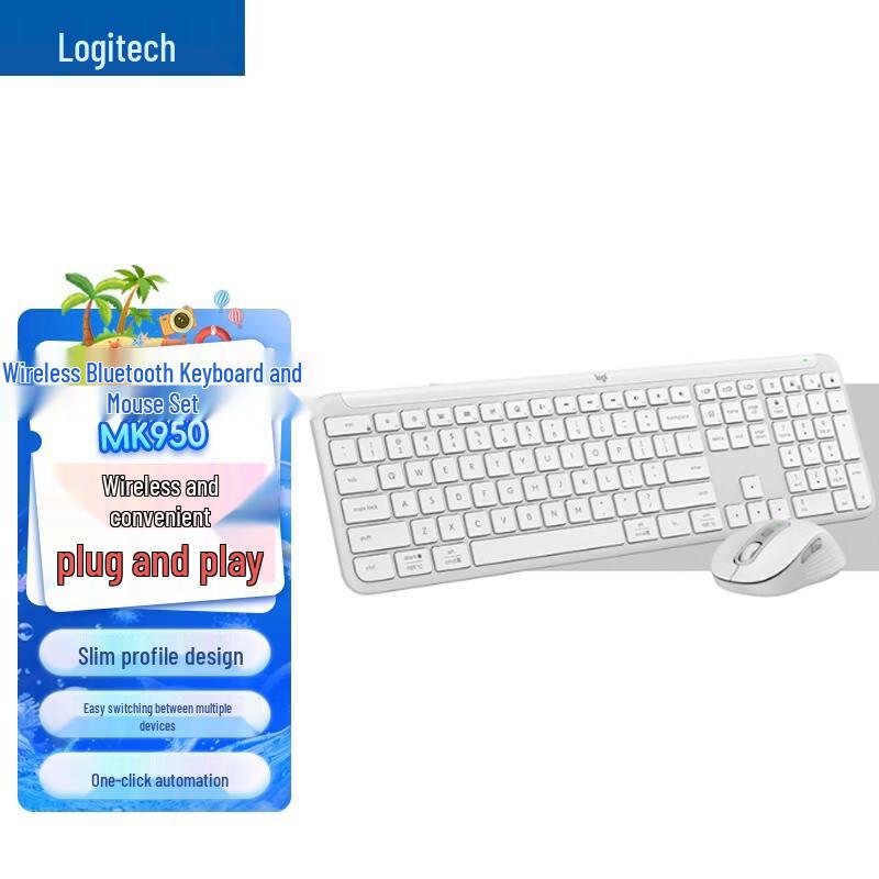 

Logitech MK950 Wireless Dual-Mode Keyboard Mouse Combo