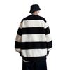 Sweater Men's Autumn and Winter Warm Loose Primer Thread Jacket American Casual Contrasting Color Trendy Brand Striped Crew Neck Knitted Sweater