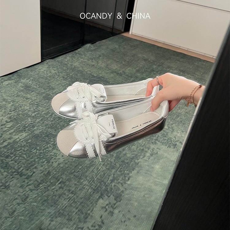 French Gentle Ballet Sneakers Women's Flat Bottom 2025 Summer New Series Breathable Little White Shoes One Pedal Board Shoes