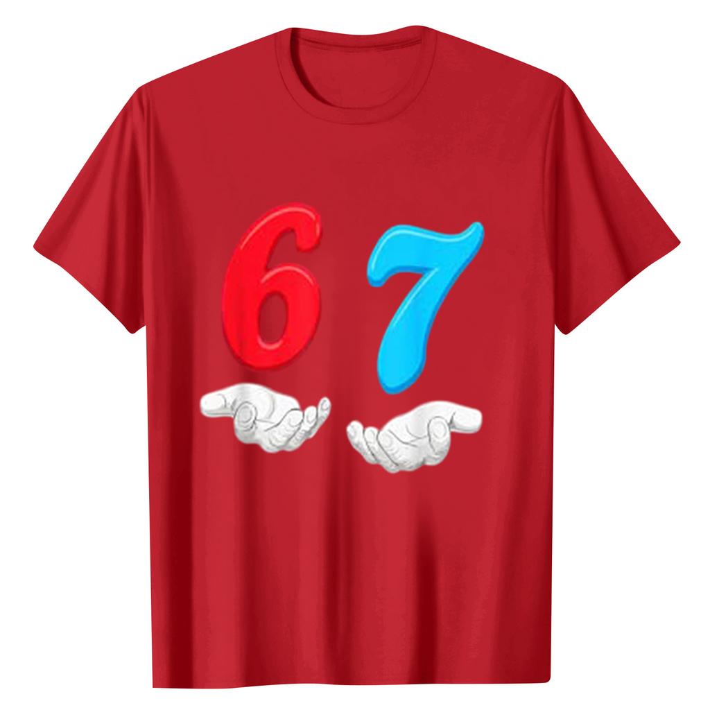 Ladies' Digital Printed Casual Round Neck Short Sleeved Top