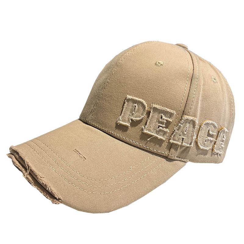 Peaked Caps, Men'S And Women'S Personalized Side Labels, Letters, Hard Top Baseball Caps, Trendy Brand Retro Holes