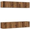 VidaXL Meubles TV muraux 4 pcs vieux bois bois d'ingénierie, banc TV, meuble hifi, centre de divertissement, buffet TV, 3328943
