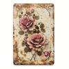 Vintage Rose Iron Wall Art Xinch Metal Sign Floral Foil Engraved Plaque for Home Restaurant Bar Cafe Garage Deco