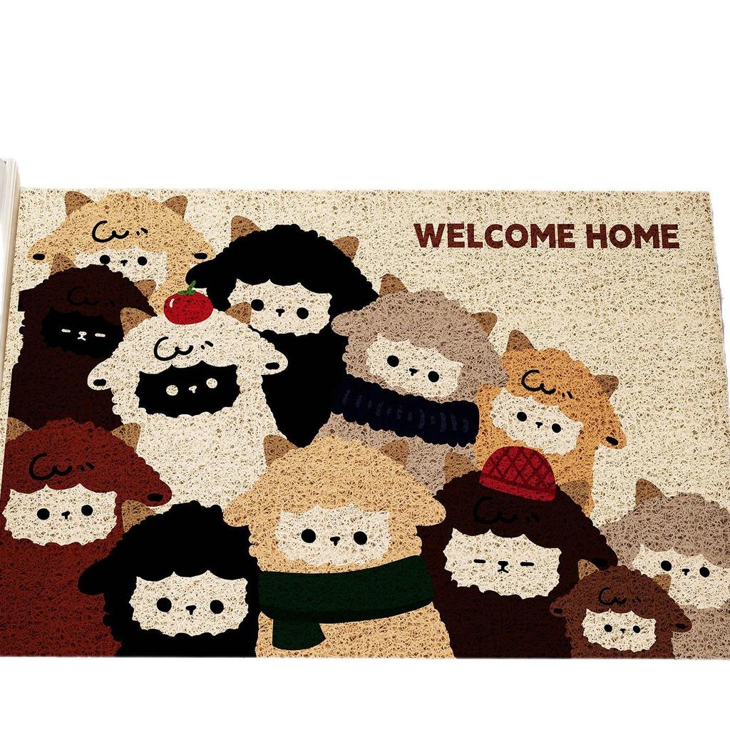Cartoon Entrance Doormat: Non-Slip, Dirt & Wear-Resistant, Silk Ring Mud Scraper for Households