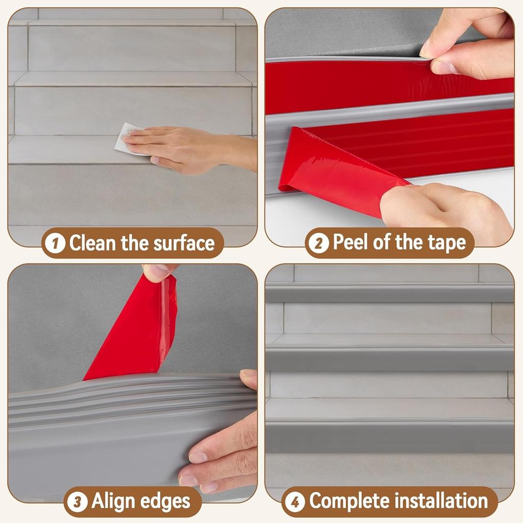 1pc 2m/78.74in Black Stair Nosing & Edge Protector - Self-Adhesive Non-Slip Stair Edging Trim, Stair Nose Molding for Indoor