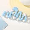 Cream Color Blue Heart Wave Shaped Hair Claw Clips for Women Sweet Irregular Shark Clip 10.5CM Large Ponytail Clip Hairpins