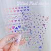 6Sheet/Kit Holographic Rainbow Love Heart Nail Sticker 3D Laser Heart Nail Decal Self-Adhesive Love Heart Manicure Slider &*&