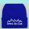 Apres Ski Club Embroidered Knit Hat With Windproof Warmth For Winter Outdoor Activities