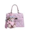 Small Pu Lattice Texture Handbag For Summer Urban Casual Women