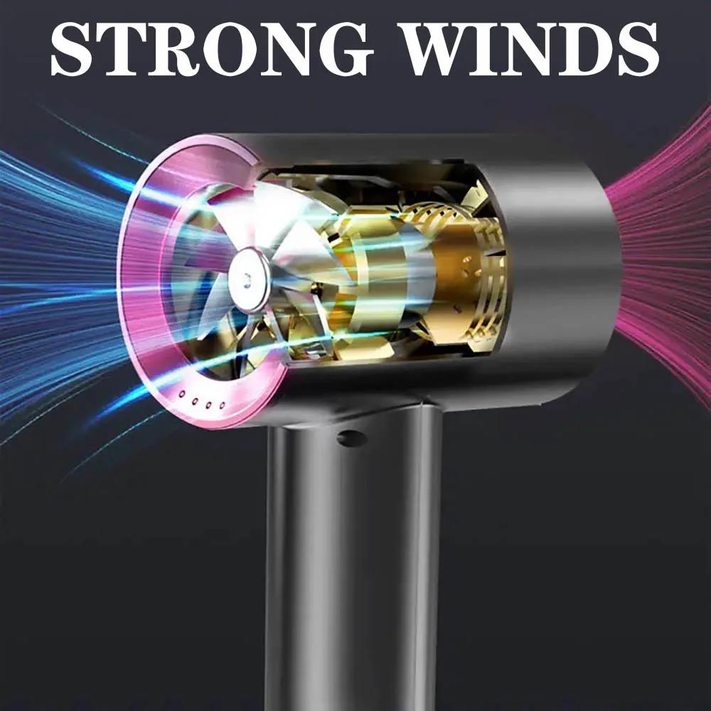 Super Cordless Hair Dryer Portable Hairdryer Wireless Blowers Hot and Cold Poerful Wind Travel Blow Dryer Drawing Board Outdoor