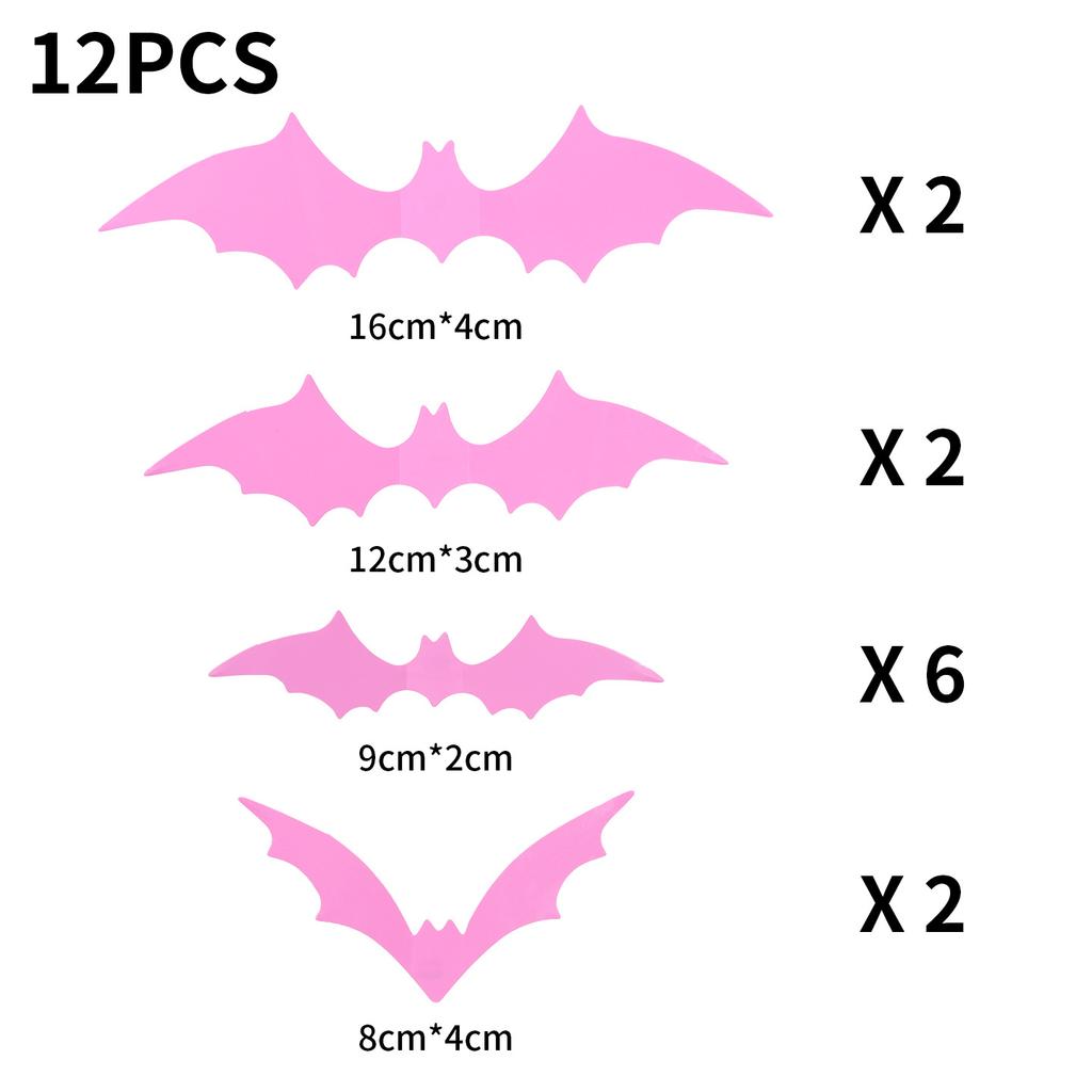 3D Bat Wall Decals PVC Halloween Decorations Spooky Stickers Removable Waterproof for Home Window Party Supplies