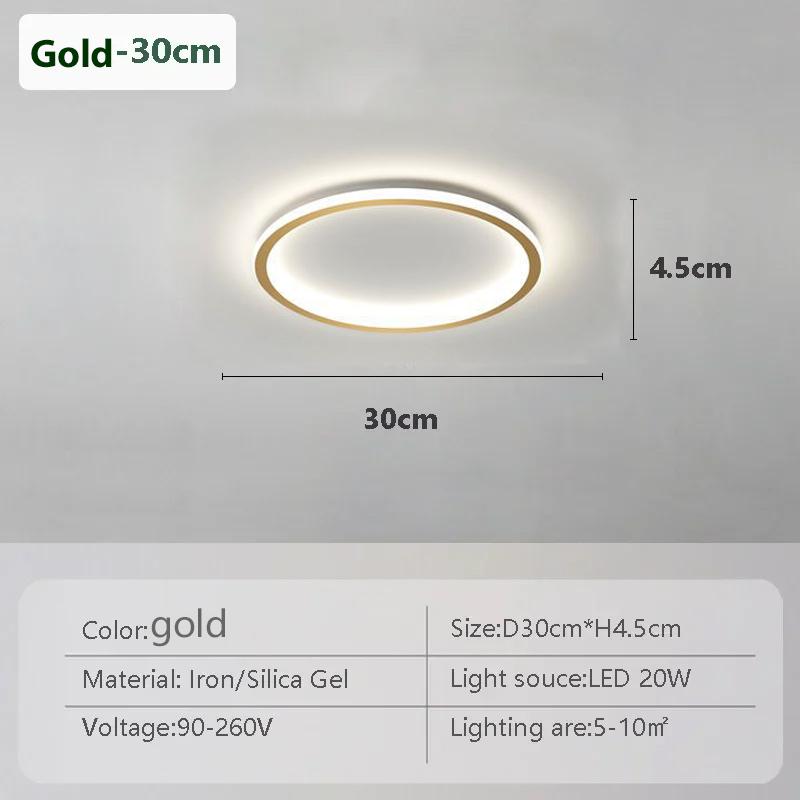 Modern LED Ceiling Light Home Decor 20/30/40/50/60CM Dimmable Round Lamp Bedroom Living Room Black White Fixture Lighting Lustre