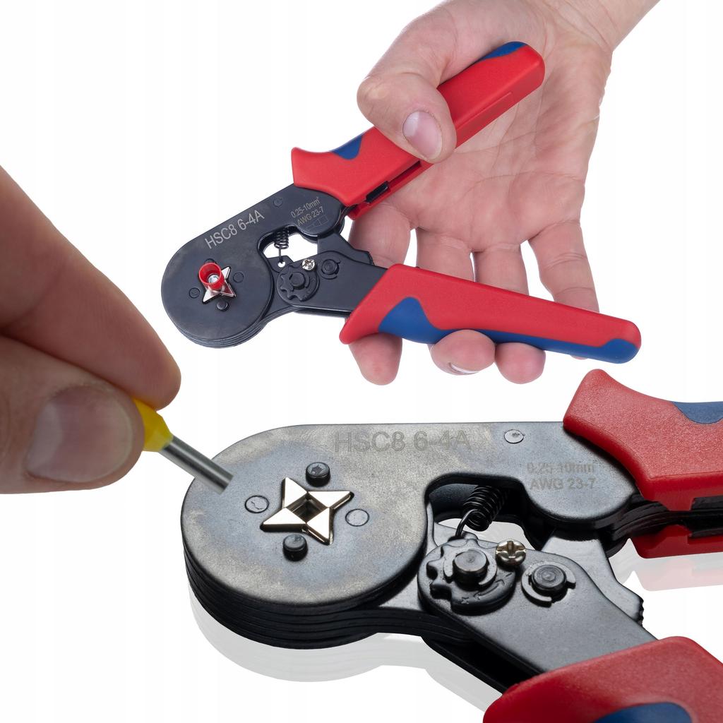 Rosfix Crimpzange für isolierte Aderendhülsen mit automatischem Abisolierer – 1200 Aderendhülsen im Set | Präzises Crimpen | Komfortable Bedienung