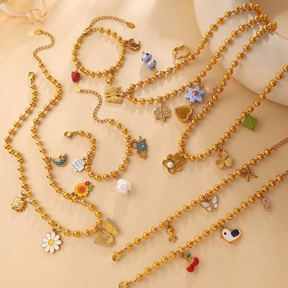 Waterproof Ins Vintage Bohemian Colorful Flower Rainbow Bracelet DIY Beaded Charm Bracelets With EU Reach US CPSIA Standard