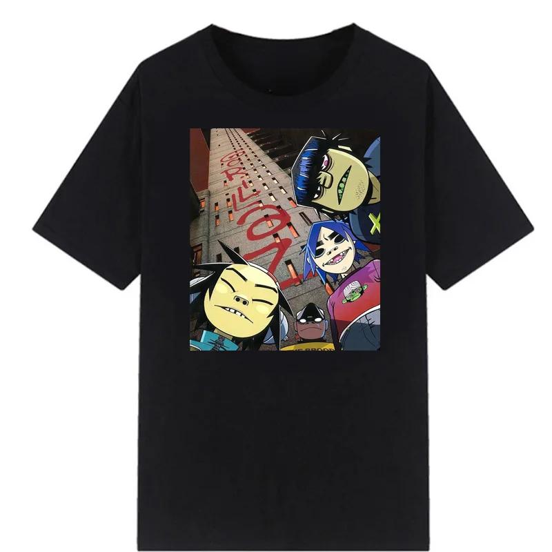Harajuku Anime Shirt Gorillaz Tee Adult Great Quality Tshirt Retro Manga Graphic Tshirts Men Clothing Oversized T Shirt Mens Tee
