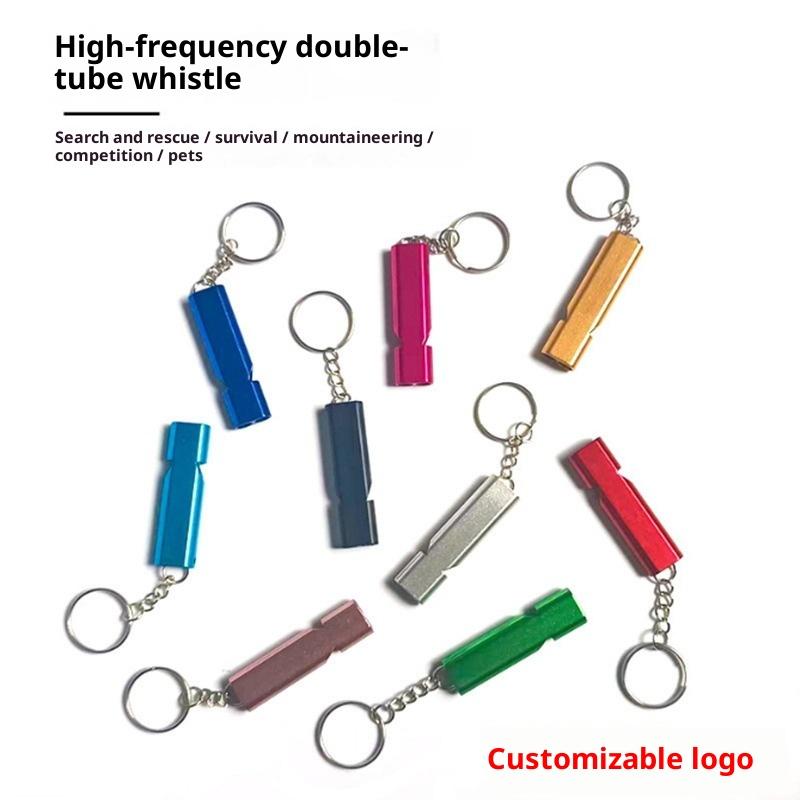Dual Frequency Survival Whistle Flat Metal Whistle For Outdoor Hiking Climbing Emergence Whistle Cheerleading Souvenirs