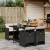 Vidaxl 5-Cz. Garden Furniture Set With Cushions, Black, Poly Rattan