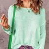 TIFICY Women's Fashion Casual Fall Winter Solid Color Print Long Sleeve O-Neck Sweaters