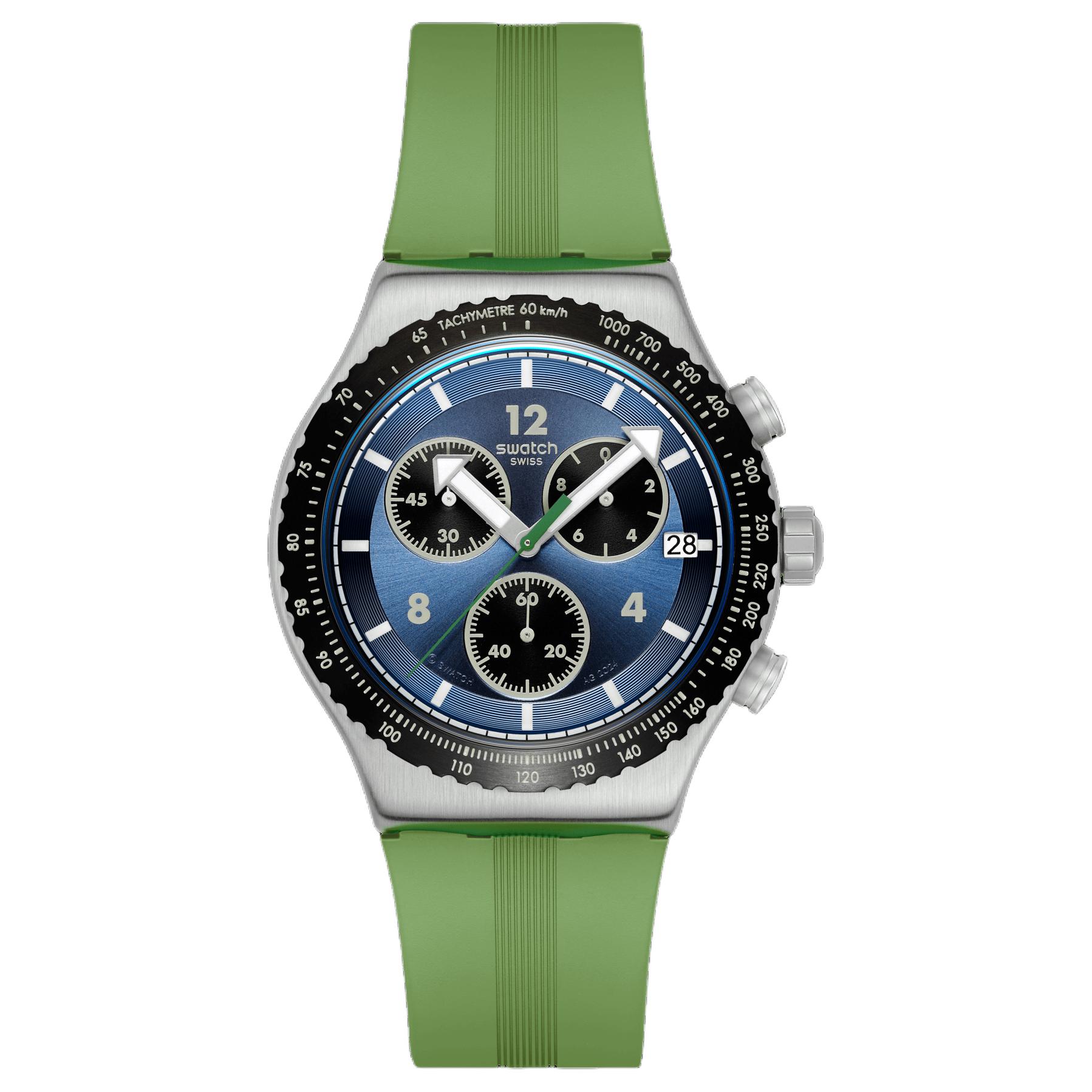 SWATCH Essentials Quartz Movement 30m Water Resistance Unisex Watch 43mm Blue Dial Stainless Steel Case YVS531 Blue Dial