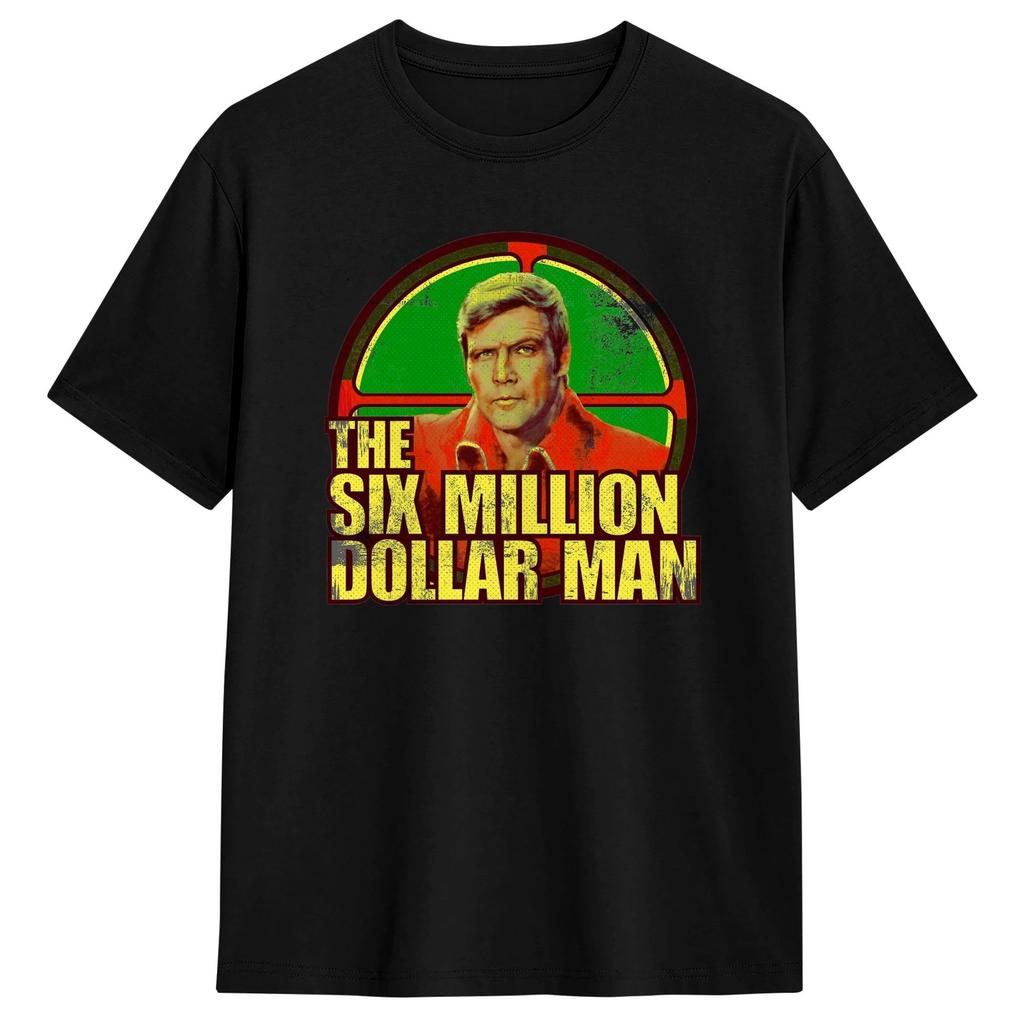 T-shirt TV Unisex Sei Milioni di Dollari T-shirt Estive in Puro Cotone per Unisex Hip Hop T-shirt Stampata Manica Corta Abbigliamento Streetwear