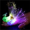 LED Peacock Finger Ring Lights Fiber Optic Lamp Change Color Intelligence Toys for Children Gift