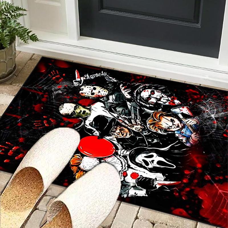 Horror Movie Characters Collage Office Rug Chair Mat, Game Carpet, Suitable for Front Door, Bedroom, Living Room, Desk, Holiday Gift