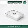 Huihuang 304 Stainless Steel Deep Rectangular Serving Tray with Lid