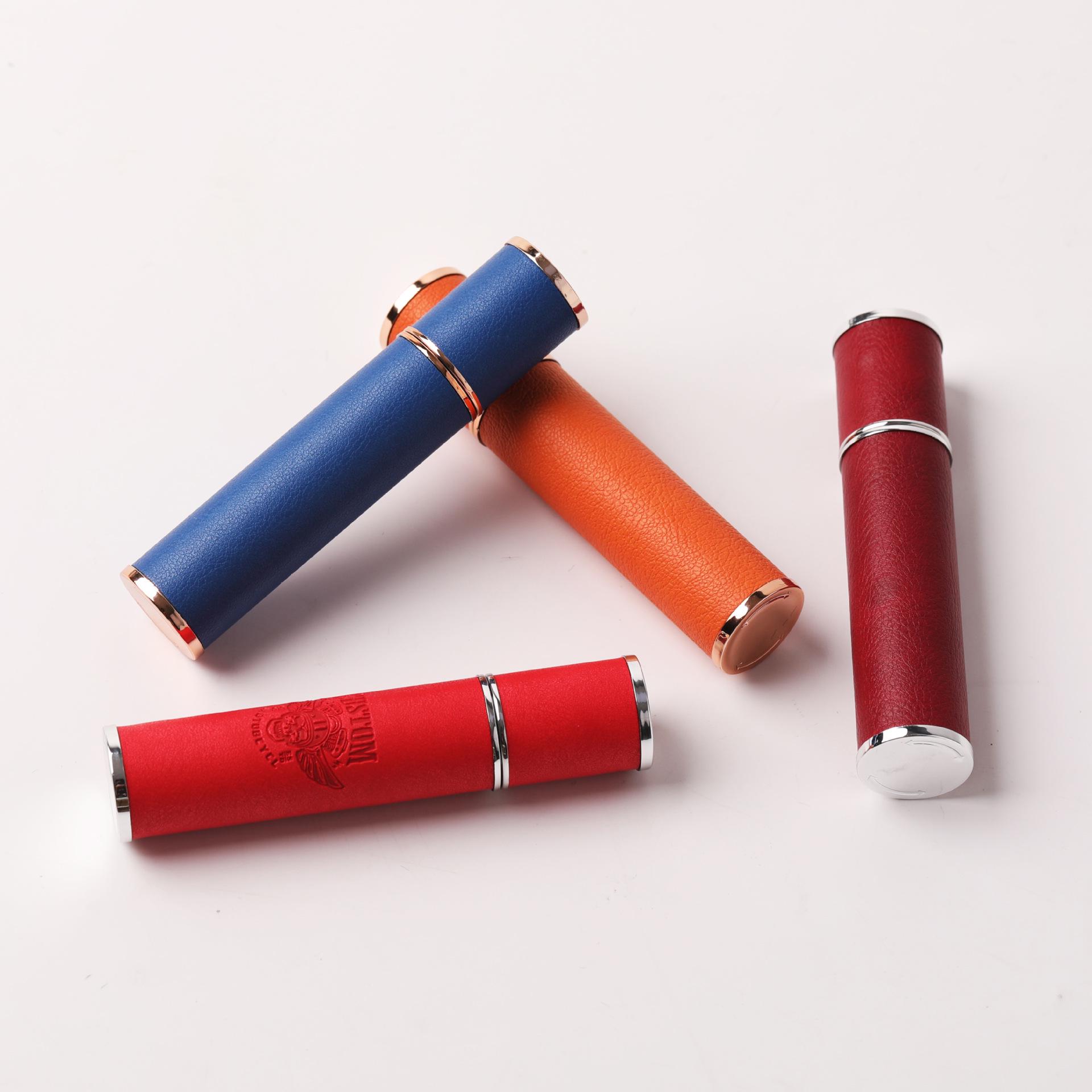 Luxe Lambskin 5ml Glass Perfume Spray Bottle for Cosmetics Brown Glass