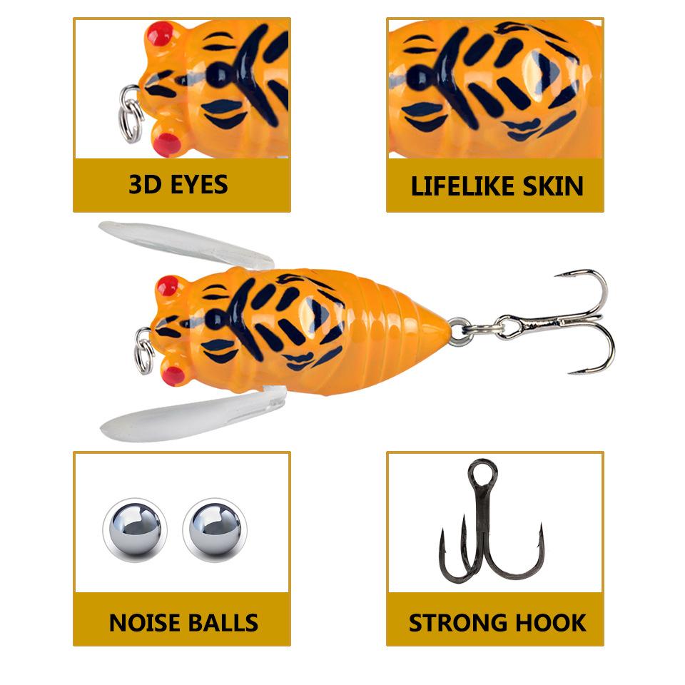 Water Surface Simulation Insect Fishing Bait 5cm/6g Lures