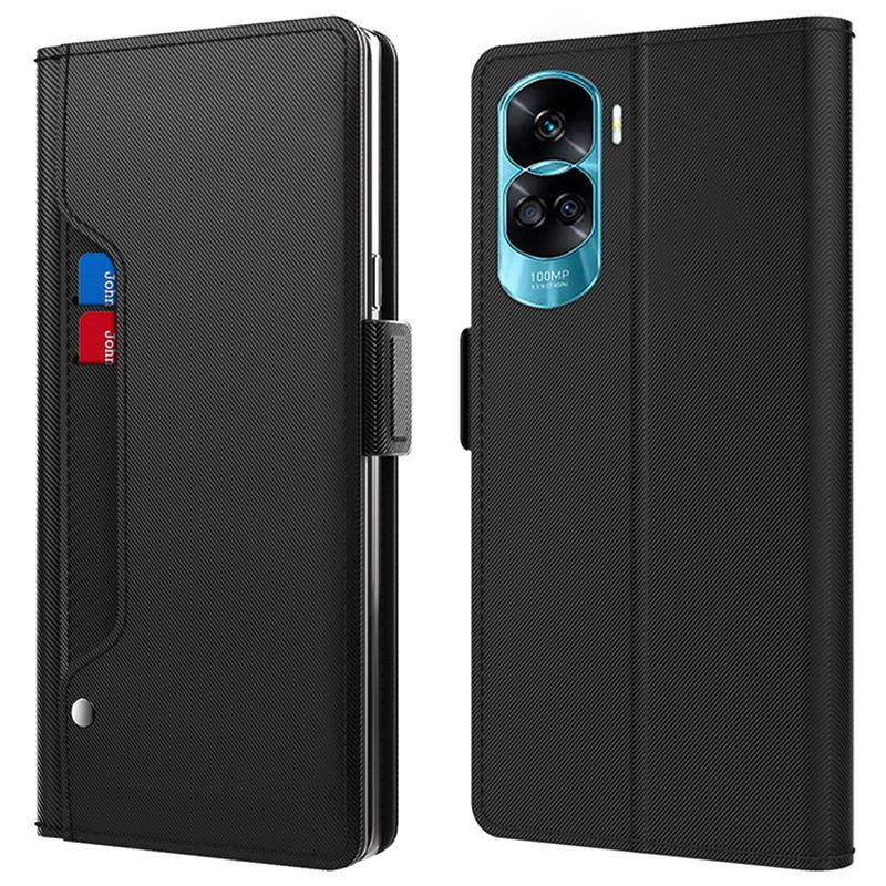 For Honor 90 Lite 5G/X50i 5G Foldable Stand Leather Cover Phone Case with Card Slot and Mirror