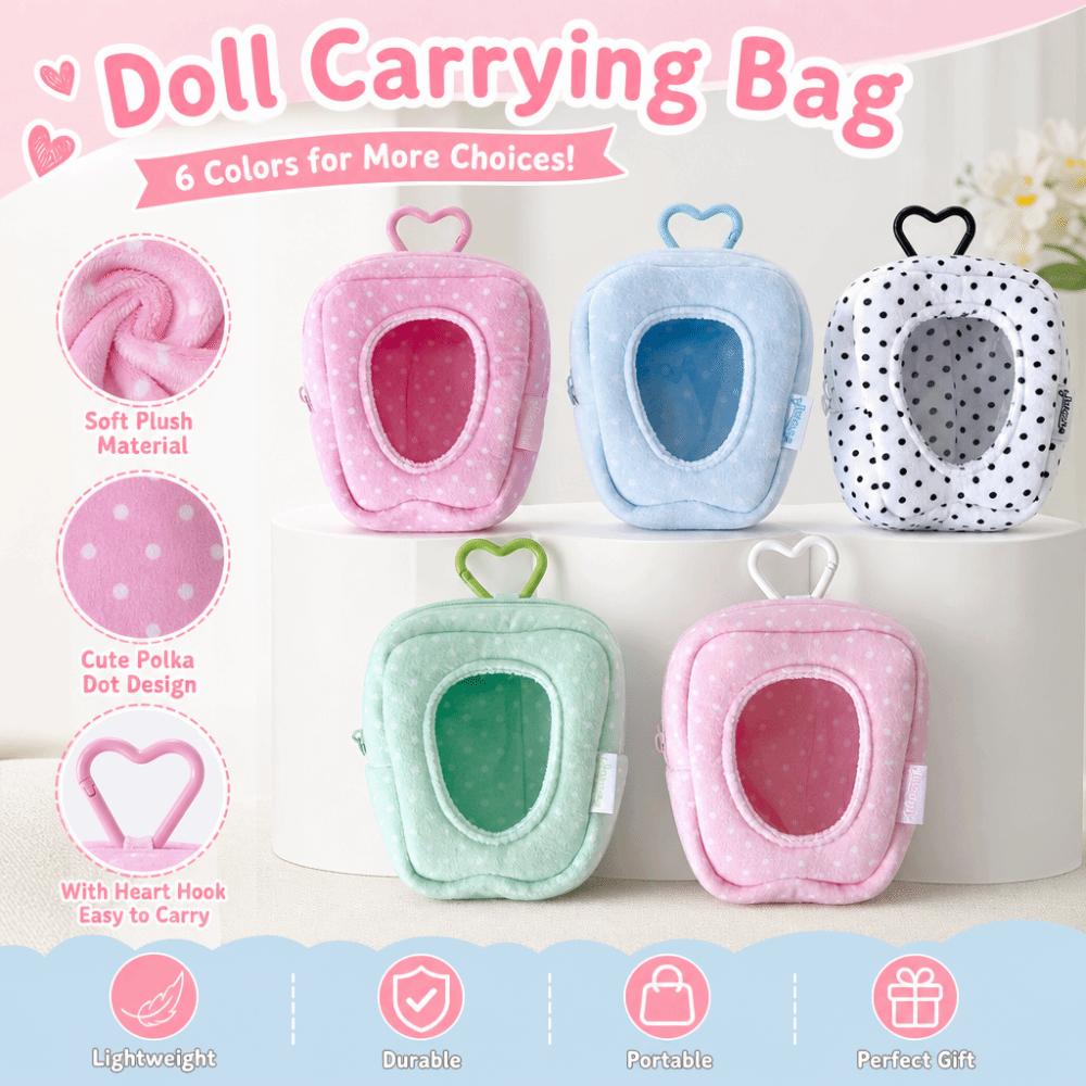 Plush Doll Carrying Bag with Heart Carabiner Plush Doll Protective Pouch Durable Mini Ita Bag