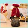 Unique Faceless Doll Gnome With Burgundy Knit Hat And Champagne Sign For Parties