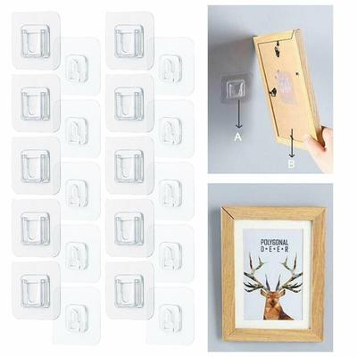 5pairs Double-sided Adhesive Wall Hooks Home Life Door Hangging Hooks Accessory