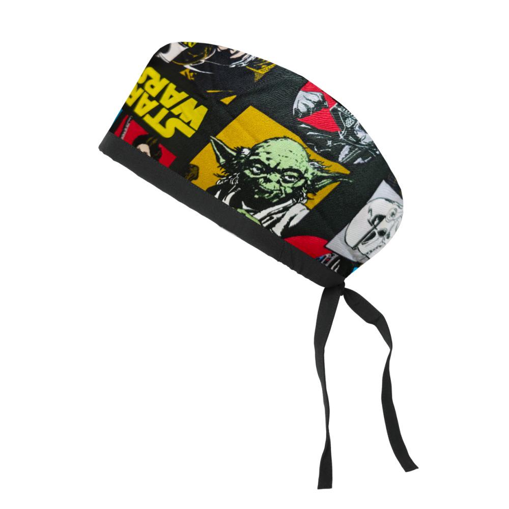 Adjustable Cotton Surgical Cap with Cartoon Print for Women and Men