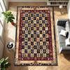 Chess Strategy Rug Modern Game Room Carpet Checkerboard Carpet with Living Room Gold Detail for Game Room Carpets decor