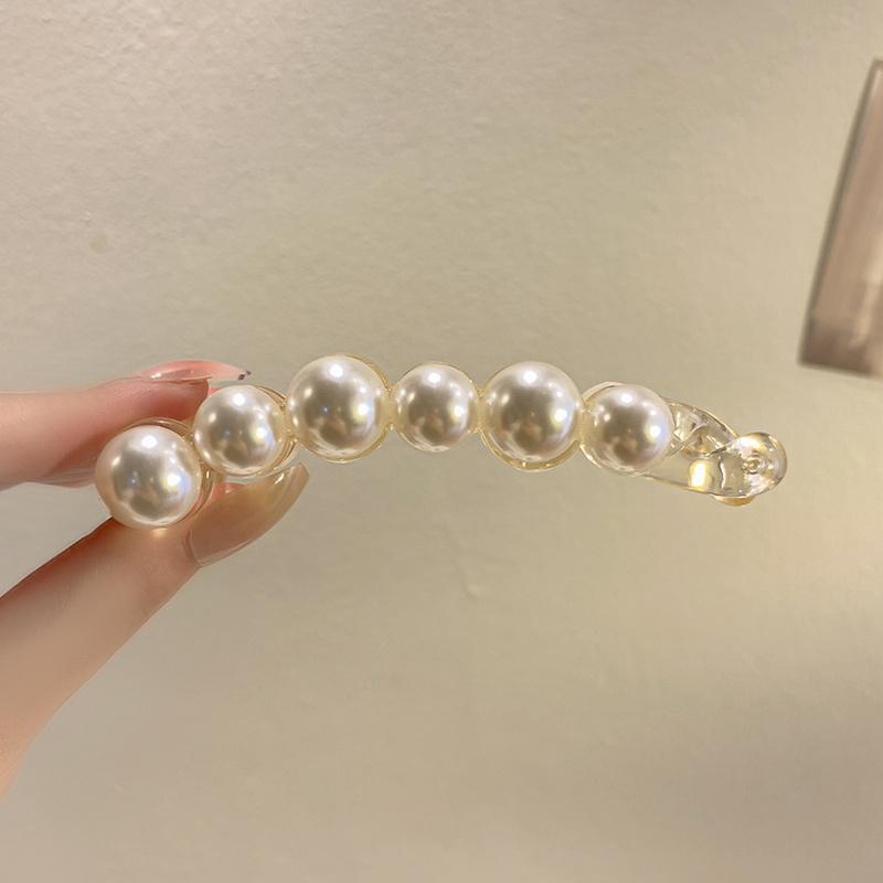 

Новая корейская заколка-банан с искусственным жемчугом для женщин, простая темпераментная заколка-краб для волос, головной убор, аксессуары для волос для девочек