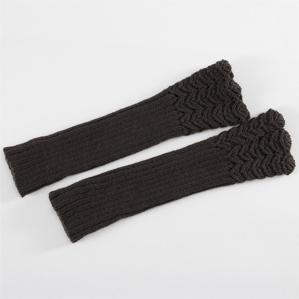 A Pair Women Knitted Warm Half Gloves Autumn Winter Fingerless Gloves Girls Solid Color Wrist Protection Arm Warmers
