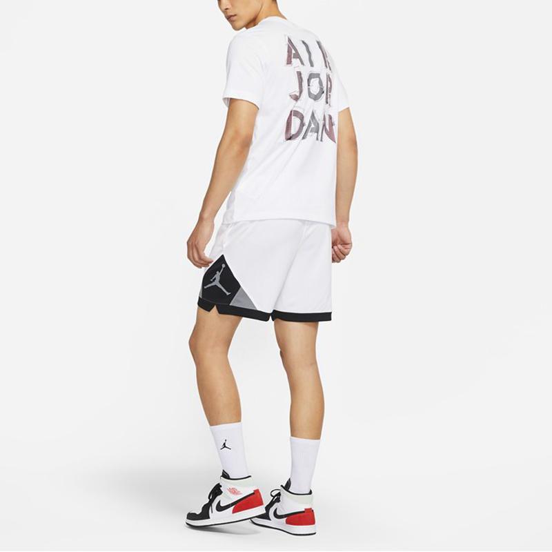 Air Jordan Dri-FIT 3D Logo Print Knit Quick-Dry Short Sleeve T-Shirt Men Tops White CZ8088-100