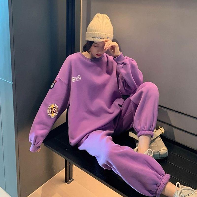 2022 Autumn/Winter Salt-Style Streetwear: Korean Loose Sweater and Casual Two-Piece Set for Female Students