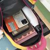 Schoolbag Vibrant Colorful Contrast Color Splicing School Bag Junior High School Student High Saturation Multi-layer Storage Campus Commuter Versatile