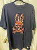 Psycho Bunny T-Shirt 8 (XXL) Blue Adult Graphic Print Designer Graffiti Unisex T-Shirt