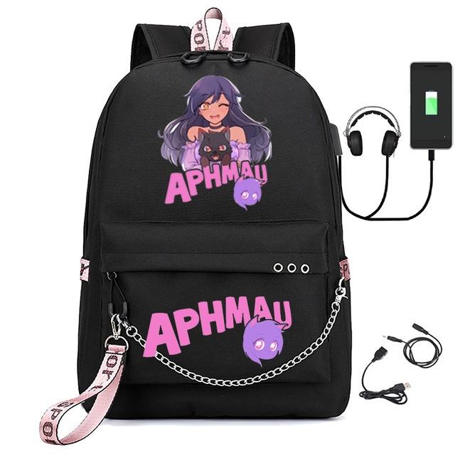 Backpack Aphmau Anime Schoolgirl Bag Female Notebook Backpack Usb Schoolbag 19inch